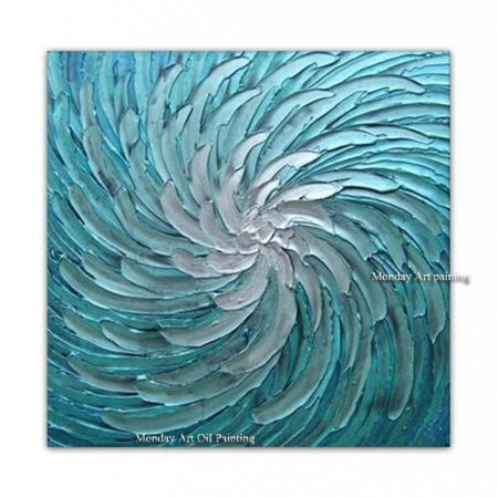 Hand Painted Spiral Blue Painting - DrunkArtist