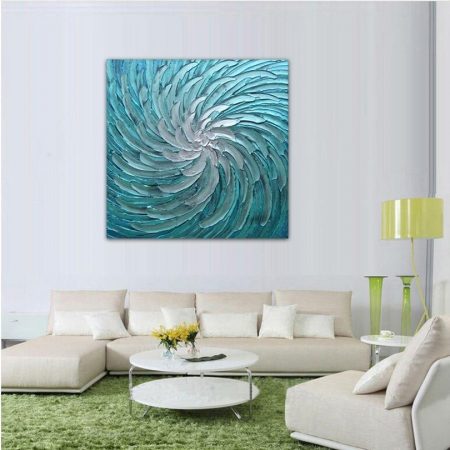 Hand Painted Spiral Blue Painting - DrunkArtist