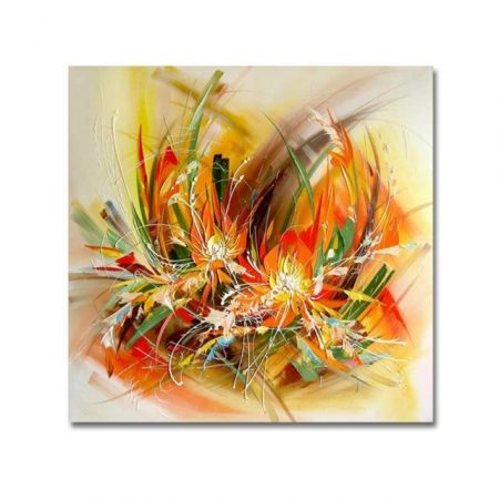 Hand Painted Abstract Yellow Flowers - DrunkArtist