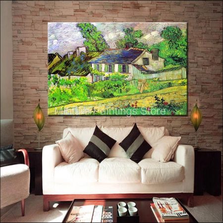 Houses at Auvers Hand Painted - DrunkArtist