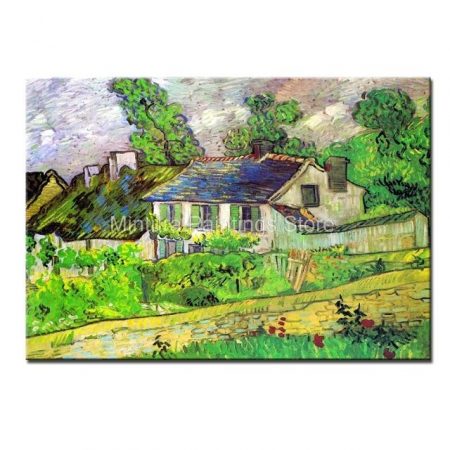 Houses at Auvers Hand Painted - DrunkArtist