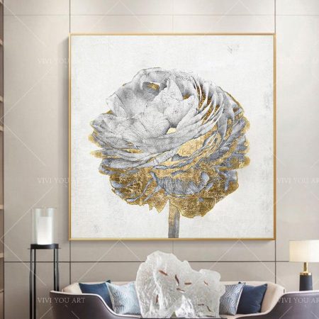 Handpainted Gold Foil Rose - DrunkArtist