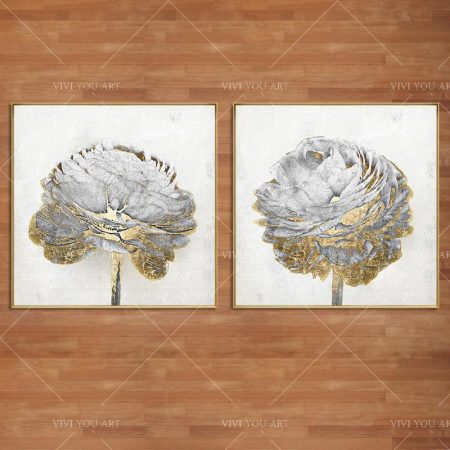 Handpainted Gold Foil Rose - DrunkArtist