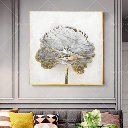 Handpainted Gold Foil Rose - DrunkArtist