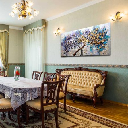 Handpainted Golden Tree Palette Knife - DrunkArtist