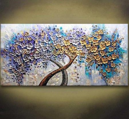 Handpainted Golden Tree Palette Knife - DrunkArtist