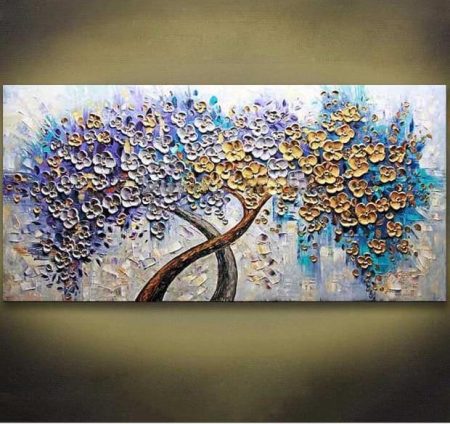 Handpainted Golden Tree Palette Knife - DrunkArtist