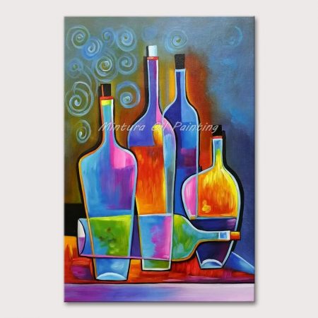 HandPainted Abstract Wine Bottles - DrunkArtist