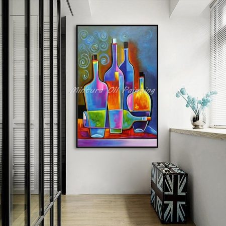 HandPainted Abstract Wine Bottles - DrunkArtist