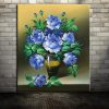 HandPainted Blue Rose Flower - DrunkArtist