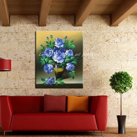 HandPainted Blue Rose Flower - DrunkArtist
