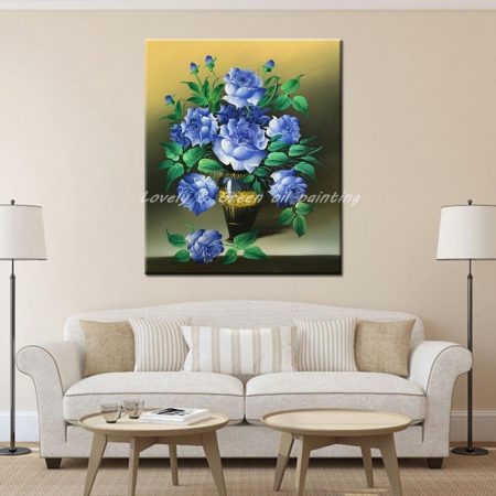 HandPainted Blue Rose Flower - DrunkArtist