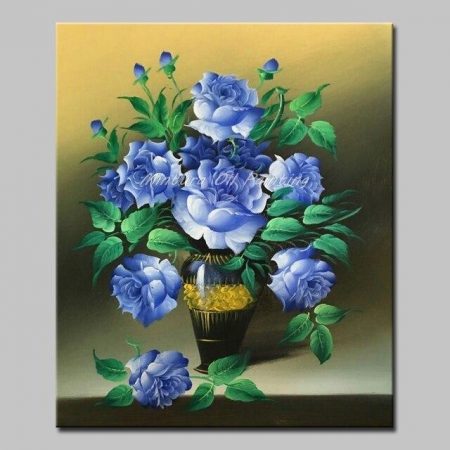HandPainted Blue Rose Flower - DrunkArtist