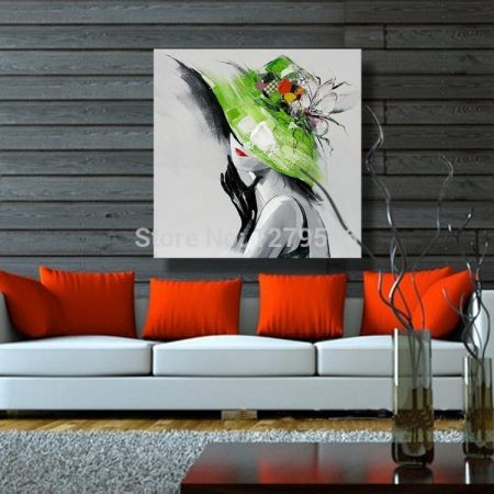 Handmade Stylish Woman With Green Hat - DrunkArtist