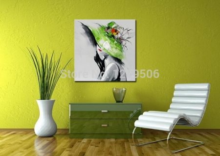 Handmade Stylish Woman With Green Hat - DrunkArtist