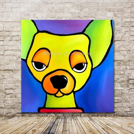 Hand Painted Abstract Dog Head Canvas Art - DrunkArtist