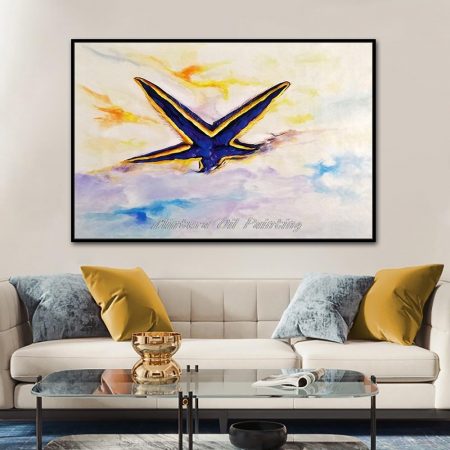 Hand Painted Starfish In The Sand Canvas Art - DrunkArtist