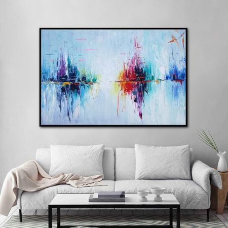 Hand Painted Pastel Colors Abstract Canvas Art - DrunkArtist