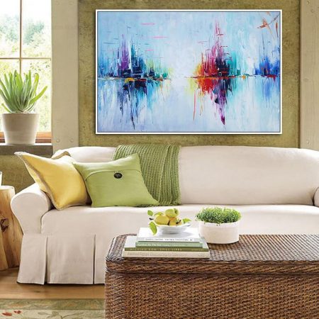 Hand Painted Pastel Colors Abstract Canvas Art - DrunkArtist
