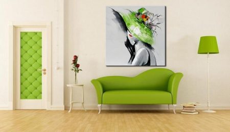 Handmade Stylish Woman With Green Hat - DrunkArtist