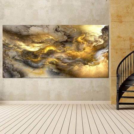 Gold And White Abstract Clouds