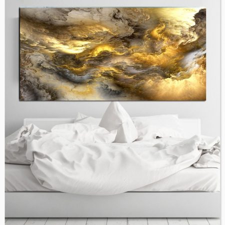 Gold And White Abstract Clouds
